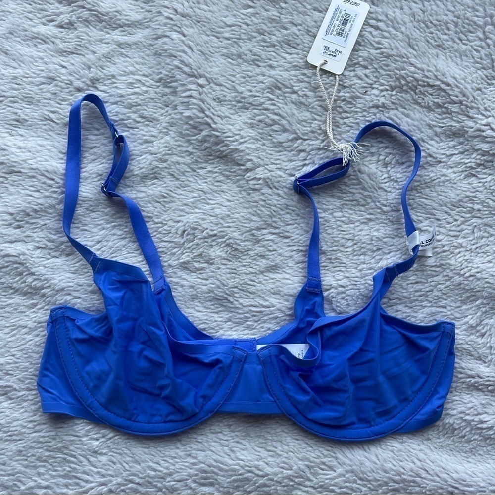 Aerie Smoothez NWT Full Coverage Royal blue sheer mesh underwire bra
